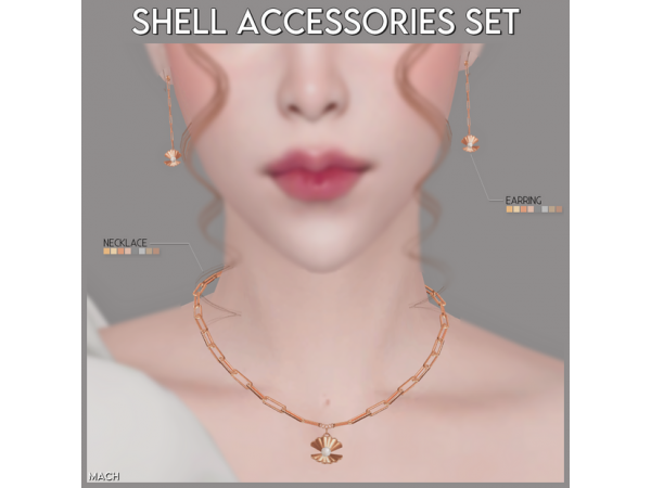Mach’s Marvels: Chic Shell Accessory Set (Rings, Necklaces, Earrings)