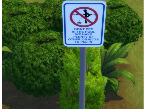 273344 dont pee in the pool sign by dbcab sims4 featured image