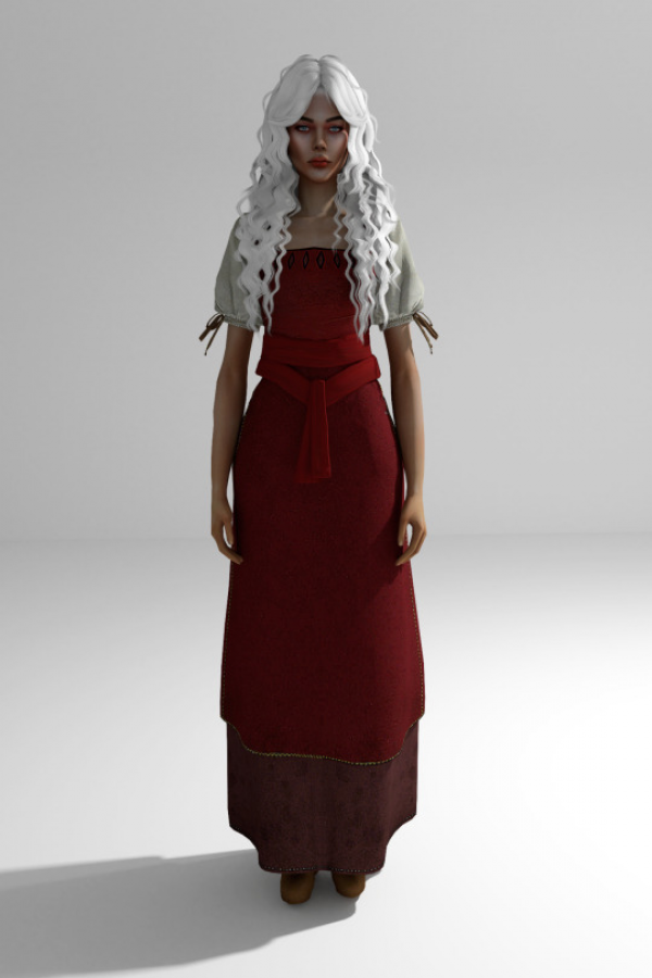 Mystic Bea’s Ensemble: Witcher 3-Inspired Medieval Attire (Alpha CC & Shoes)