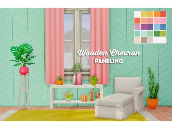 273993 wooden chevron paneling walls sims4 featured image