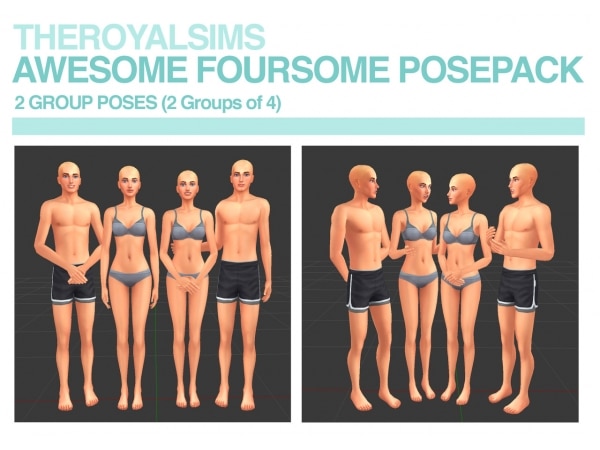 277795 theroyalsims awesome foursome pose pack sims4 featured image