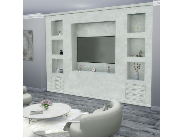 282413 built in tv wall unit set by platinumluxesims sims4 featured image