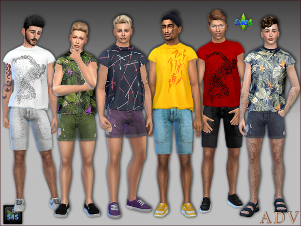 285313 jeans shorts and t shirts for male adults sims4 featured image