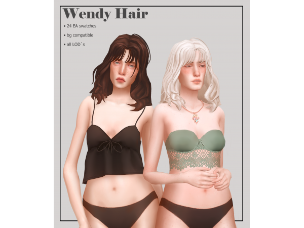 Sunivaa’s Enchantment: Wendy’s Lustrous Locks (AlphaCC Long & Medium Female Hair)
