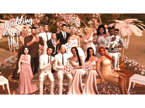 286642 wedding portrait 16 group pose for 16 sims4 featured image