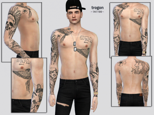 Ink Majesty: Trogan Tattoo Artistry by McLayneSims (Mick) #AlphaCC #Tattoos