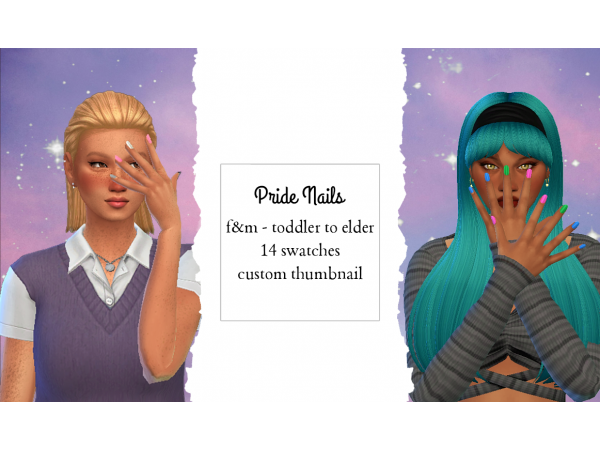 289371 pride nails by nekochan simmer sims4 featured image