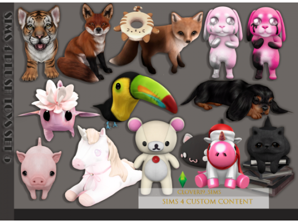 296578 plush 5 set by clover19 sims sims4 featured image