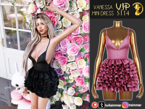 Vanessa Mini S114 – Turksimmer Dress  (Alpha CC, Female Short Dress, Clothing Set)