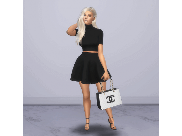 Platinum Elegance: Chanel Grand Shopping Tote Bag Poses by PlatinumLuxesims (#Luxury #AlphaCC)