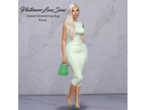 PlatinumLuxeShimmer: Chanel Elegance in Drawstring Bag Poses (Alpha CC, Luxury Accessories)