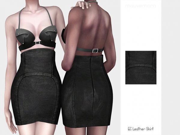 297523 saint laurent high waisted leather skirt by mauvemorn sims4 featured image