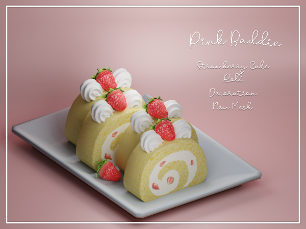 299467 strawberry cake roll decor sims4 featured image