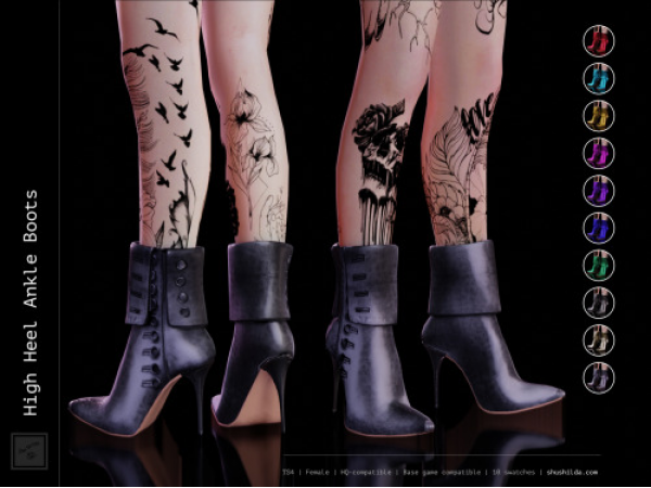 GlamStilettoStride (TS4 High Heel Ankle  Boots – Sexy Alpha CC Female Footwear)