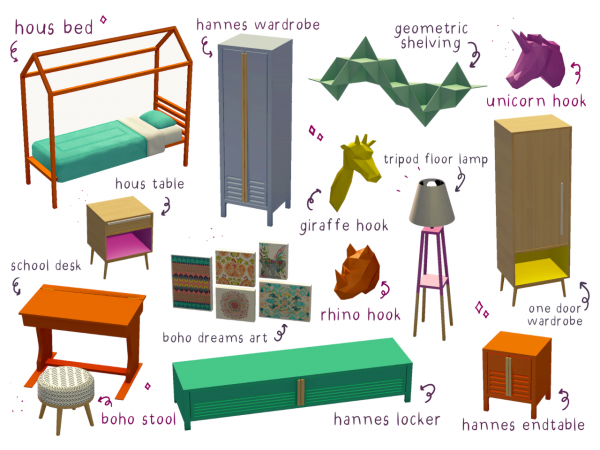 Kestrel’s Kiwi Oasis (4T2 Kiwi Sim4 School’s Out Pack) – Teen Bedroom Essentials