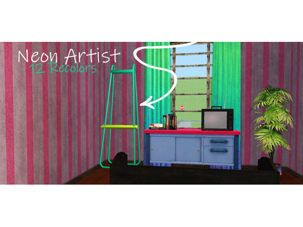 303427 zwss neon artist easels sims2 featured image