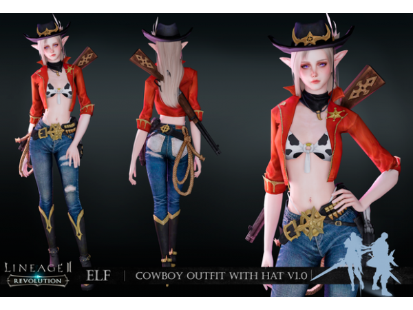 303732 lineage ii revolution elf cowboy outfit and hat v1 0 by mimoto sims sims4 featured image