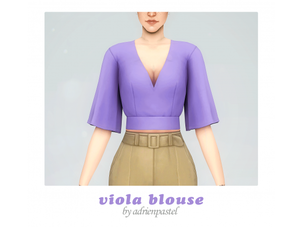 AdrienPastel’s Viola Blouse: Chic Elegance in Female Tops (AlphaCC Collection)