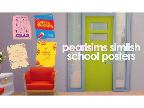 PearlSims’ Simlish Academy: Chic School Posters & Decor (AlphaCC, Wall Hangings)