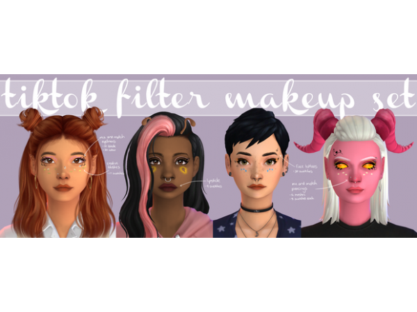306211 tiktok filter makeup set download by bellassims sims4 featured image