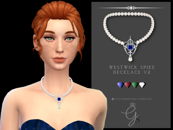 Glitterberry Sims’ Westwick Necklace: Elegant Alpha CC Female Accessories & Jewelries