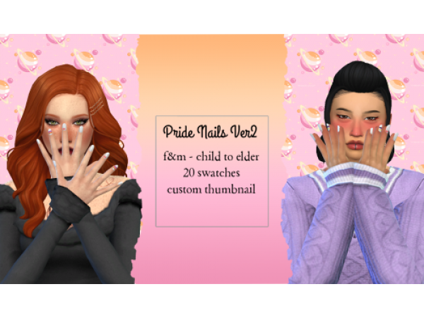 306986 pride nails ver 2 by nekochan simmer sims4 featured image