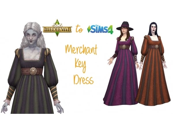 Fashionista’s Enclave: Merchant Key Dress (TSM to TS4 – Alpha CC for Females)