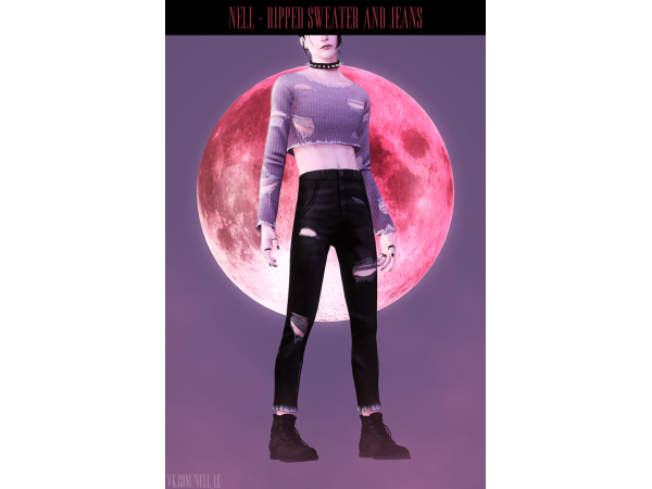 307267 ripped sweater and jeans by nell sims4 featured image