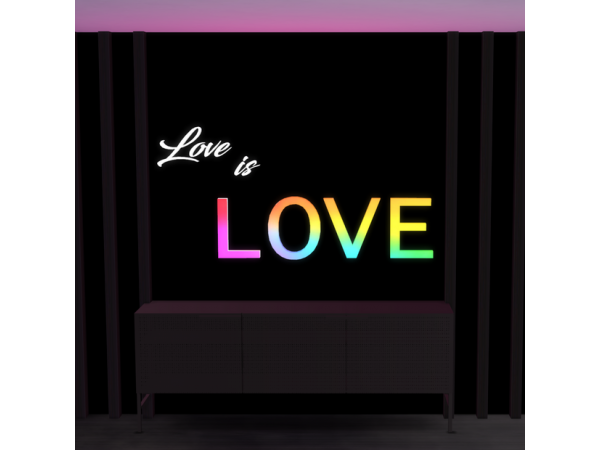 307332 love is love 3d neon wall sign by platinumluxesims sims4 featured image