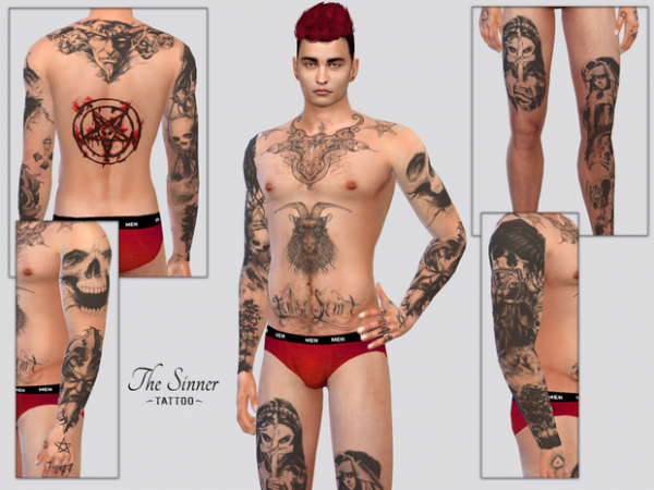 Ink Sinistry: The Sinner Tattoo by McLayneSims (Mick) #AlphaCC #Tattoos