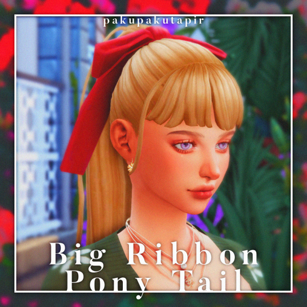 308811 big ribbon pony tail sims4 featured image