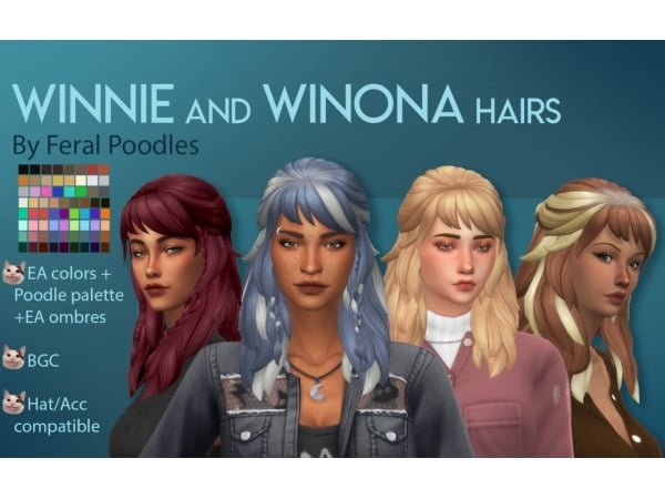 310015 winnie and winona hairs sims4 featured image