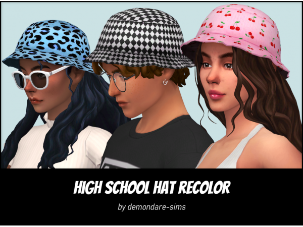 Demondare’s Dazzling Designs: High School Hat Recolor (AlphaCC, LotsCommunity Edition)