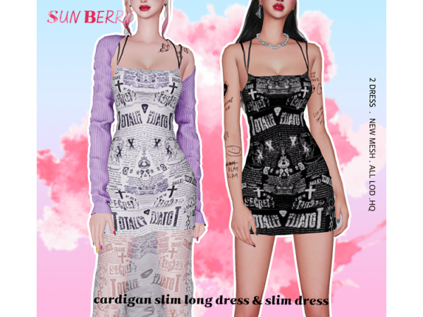 Sunberry Elegance: Chic 2-Piece Cardigan & Slim Long Dress Set