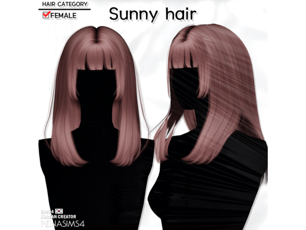 Reina’s Radiance: Sunny Hair for Sims 4 (Alpha Long & Medium Female Styles)