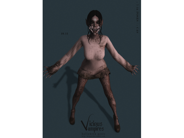 313843 halloween poses vicious vampires pose pack cas by helgatisha sims4 featured image