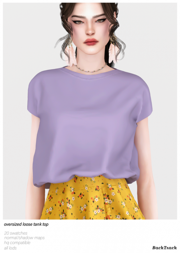 314536 oversized loose tank top floral ruffled mid skirt by backtrack sims4 featured image