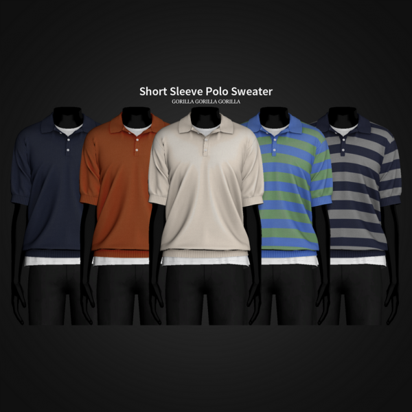 AlphaCC Classic Polo Sweater (Short  Sleeve, Male Tops, Clothing Sets)