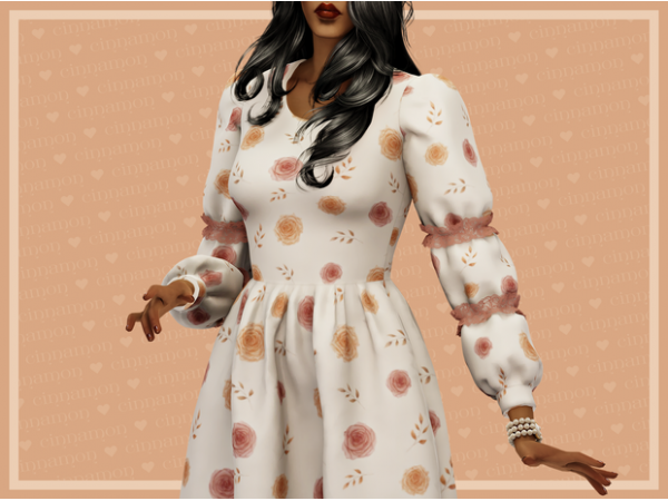 Grace Dress Ensemble by CinnamonSims  (Alpha CC, Female Short Dress, Accessories & Jewelry)