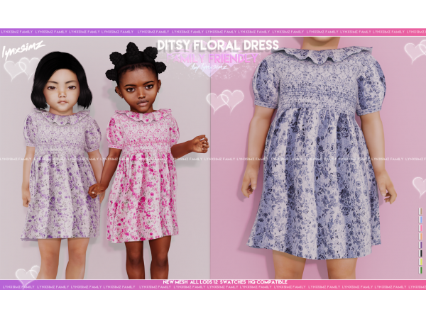 316173 ditsy floral dress toddler by lynxsimz family sims4 featured image