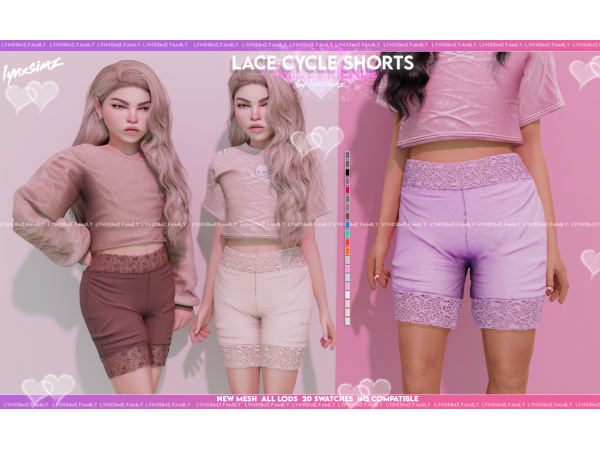 316174 lace cycle shorts child 128156 by lynxsimz family sims4 featured image