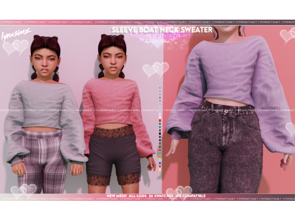 316175 sleeve boat neck sweater child by lynxsimz family sims4 featured image