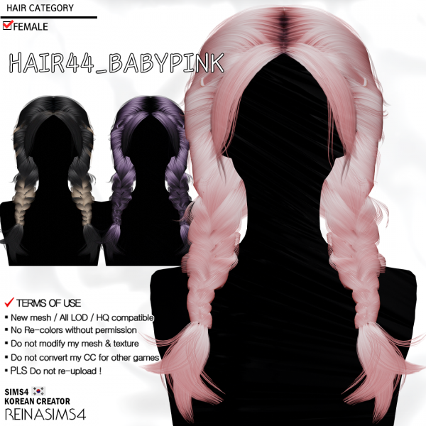 316659 reina hair44 babypink by reina sims4 sims4 featured image