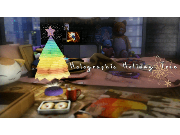 316704 holographic holiday tree by hamsterbellbelle sims4 featured image