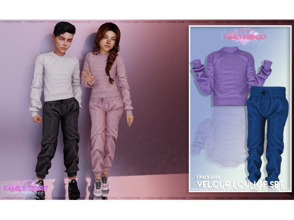 Lynxsimz Littles: Cozy Velour Sweater & Joggers Set (Child-Friendly Fashion)