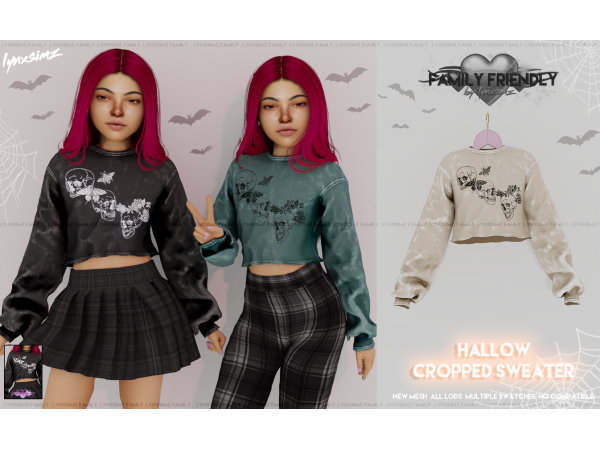 316785 hallow cropped sweater child 128149 by lynxsimz family sims4 featured image
