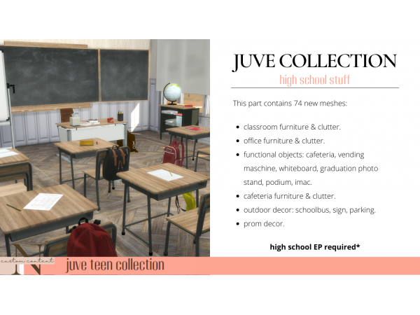 Juve Gems: The Ultimate High School Collection by Nordica-Sims (Accessories & Objects Set)