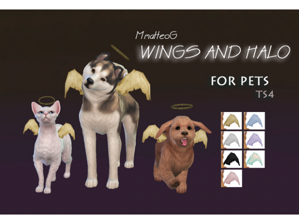 317115 wings and halo for pets 7 swatches by mmatteog0808 sims4 featured image