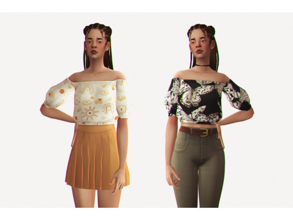 Chika Blouse by Kouzeesim: Chic Tops for Every Wardrobe (#AlphaCC Collection)
