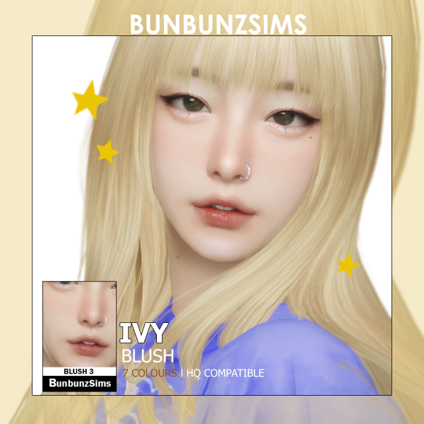 Ivy Blush ✿ by BunBunzSims: Radiant Cheeks & Chic Hair Accessories